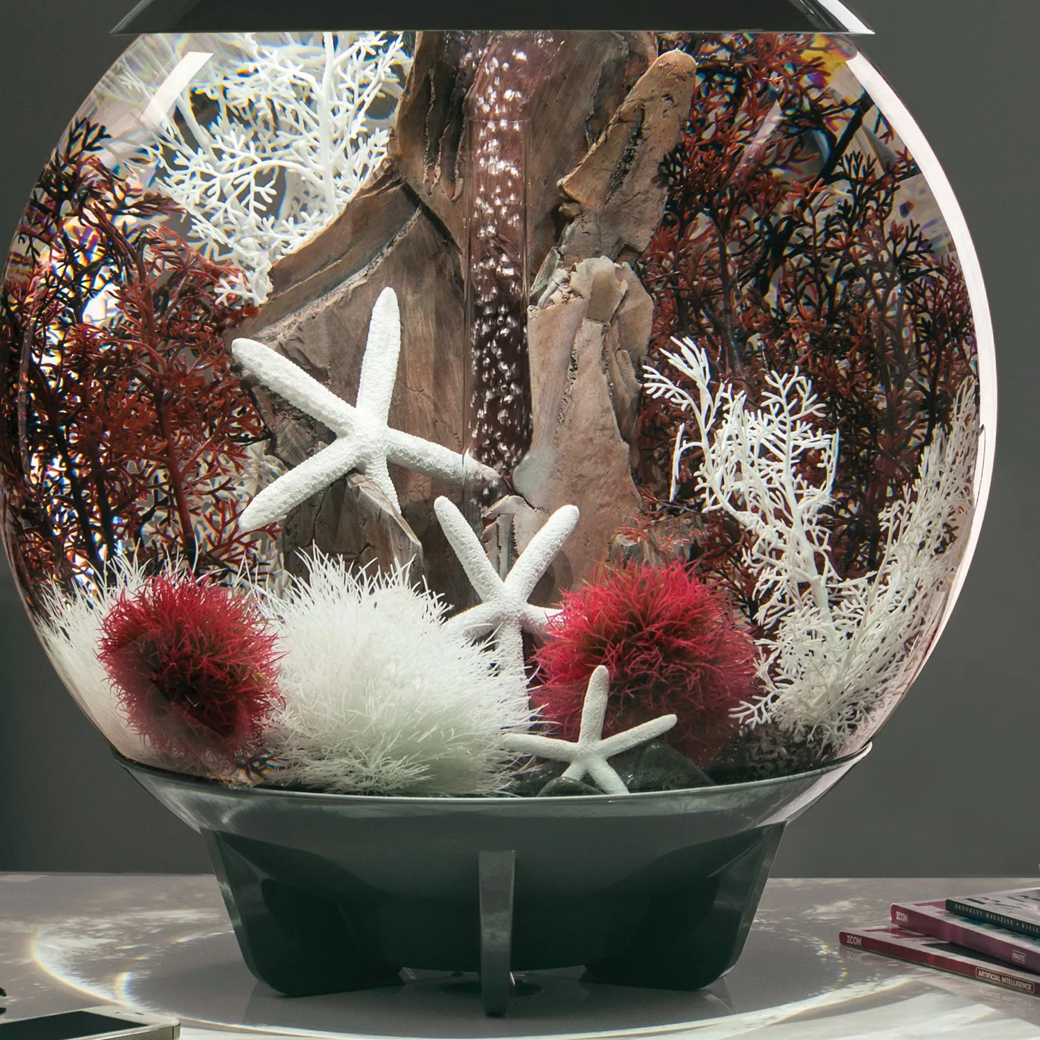 biOrb Large Sea Fan akvarieväxt vit röd 39 cm