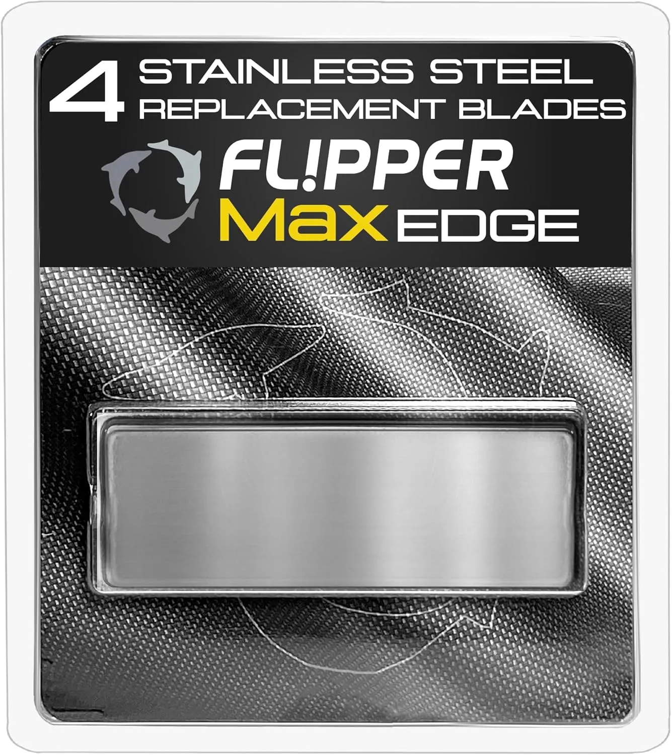 DeepSee Flipper Edge MAX reservblad rostfritt 4-pack glas