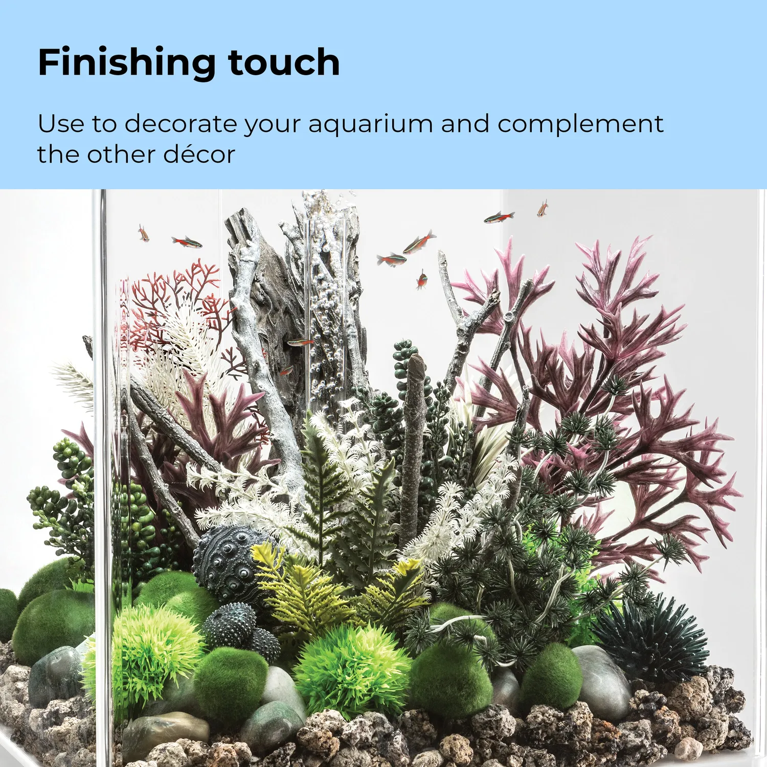 biOrb Amazonas Elements akvariedekor grå 3-pack