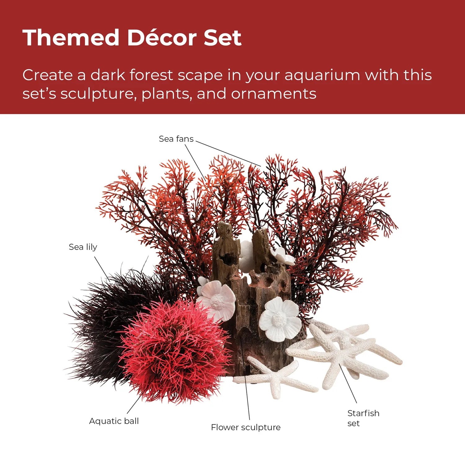 biOrb Red Forest dekorationsset röd 15 liter akvarium