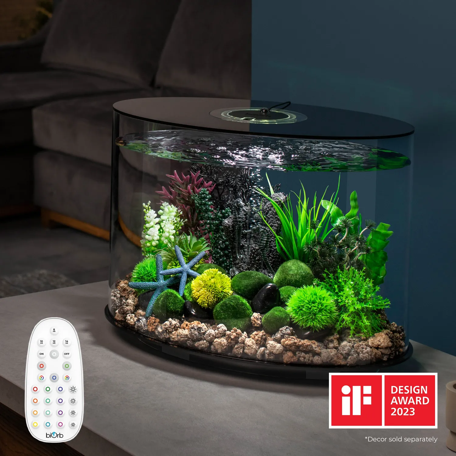 biOrb Loop 30 akvarium 30 liter svart MCR-ljus