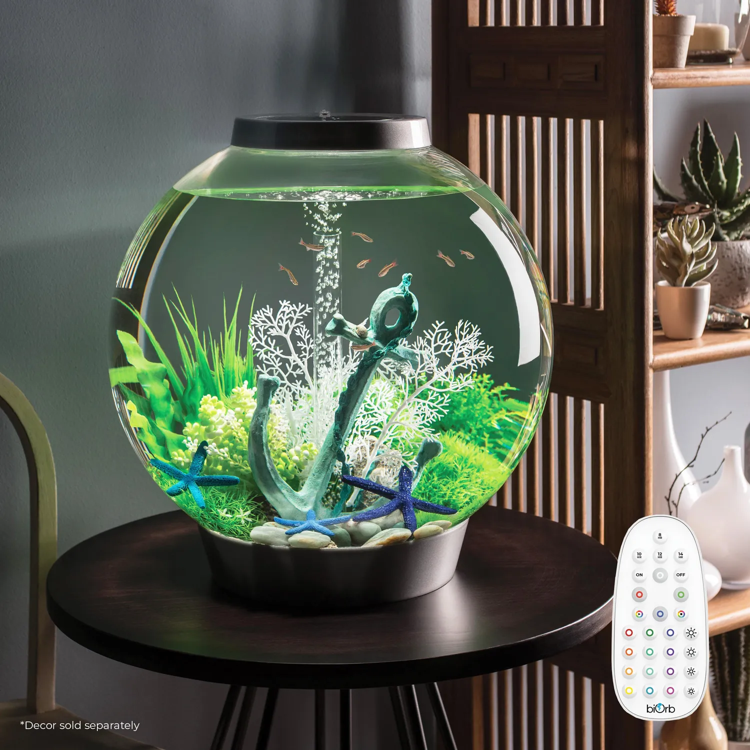 biOrb Classic 60 akvarium 60 liter silver MCR-ljus
