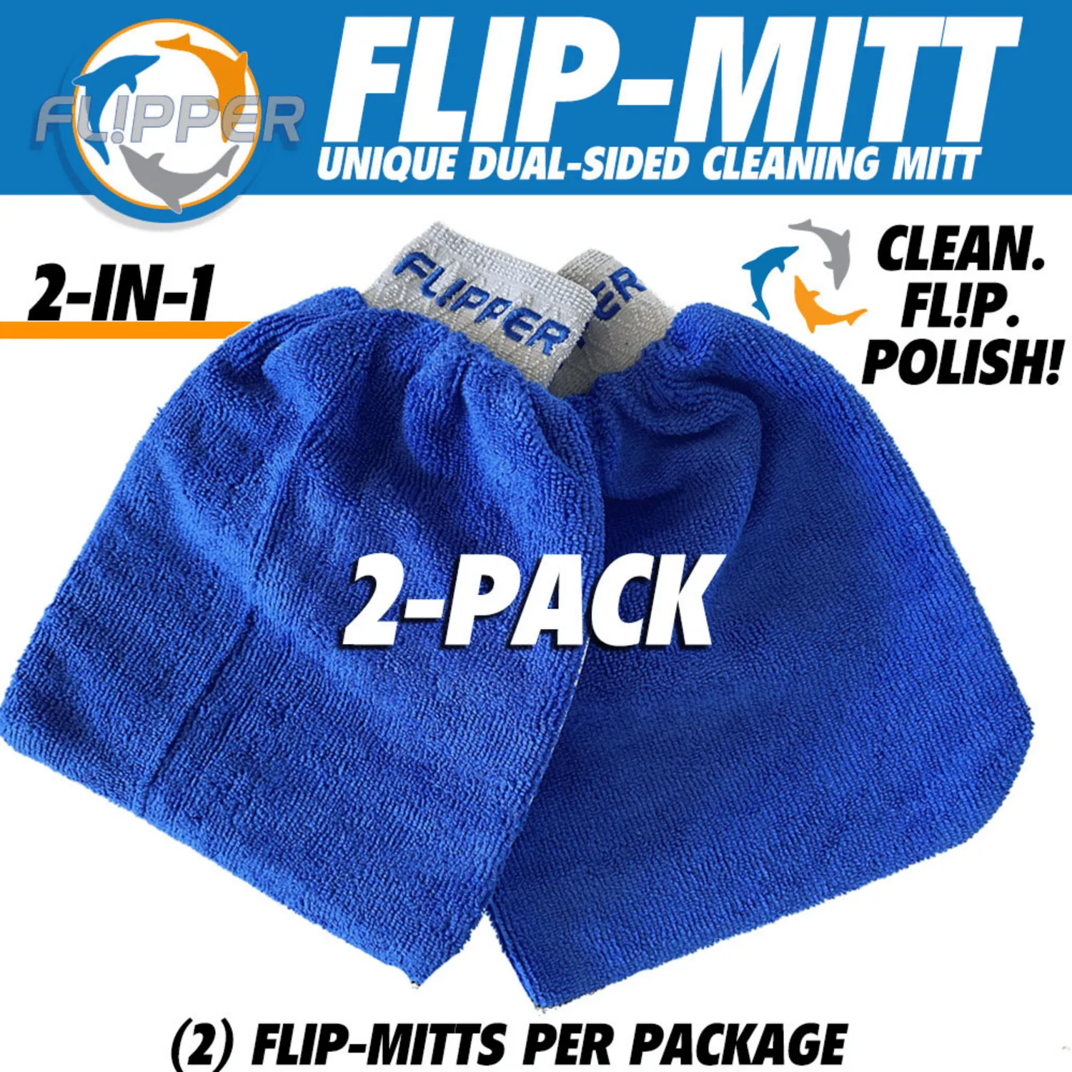 DeepSee Flipper putshandske mikrofiber 2-pack